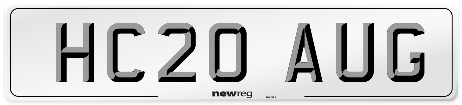HC20 AUG Number Plate from New Reg